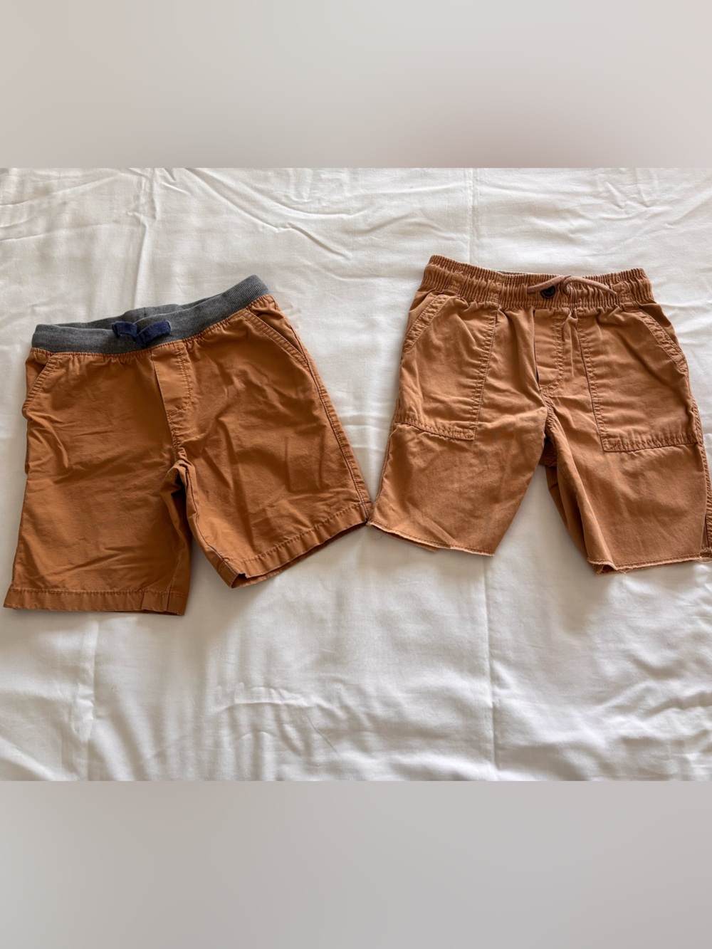 Carter and Osh Kosh Boys Rust Brown Casual Pull-On Shorts - Set of 2 in size 5